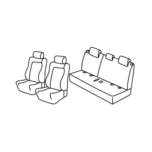 Housses de siège Lampa Set Superior - Noir/Rouge - compatible pour Suzuki Vitara 5p (04/15>)
