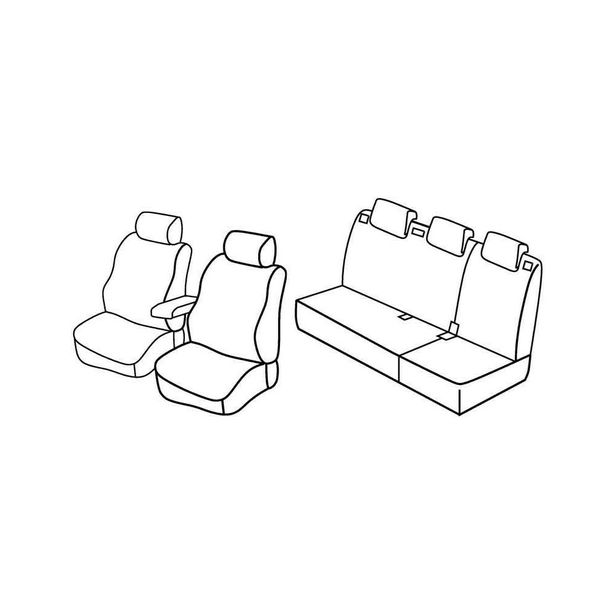 Coprisedili Lampa Set Superior - Nero/Rosso - compatibili per Kia Cee'd Sportswagon (09/12>09/18)