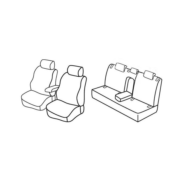 Coprisedili Lampa Set Superior - Nero/Rosso - compatibile per Audi A3 Sportback (07/08>10/12)