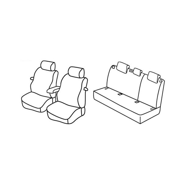 Coprisedili Lampa Set Superior - Nero/Rosso - compatibili per Audi A3 3p (05/03>08/12)
