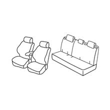 Habillages de siège Lampa Set Superior - Noir/Rouge - compatibles pour Peugeot 208 5p (04/12>10/19)