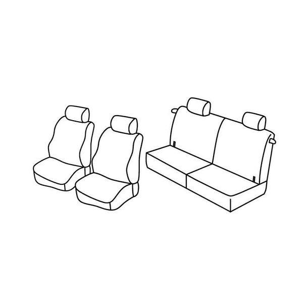 Coprisedili Lampa Set Superior - Nero/Rosso - compatibili per Opel Agila (05/00>01/08)