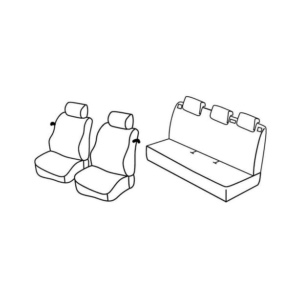 Fundas de asiento Lampa Set Superior - Negro/Rojo - compatibles para Nissan Micra 3p (10/07>10/10)