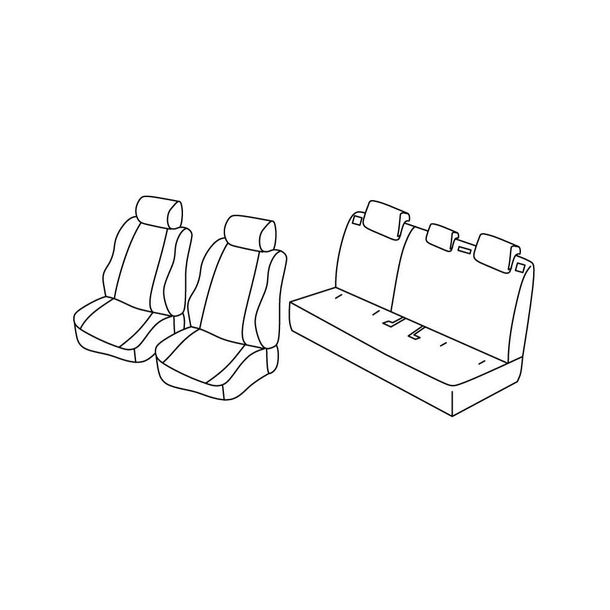 Coprisedili Lampa Set Superior - Nero/Rosso - compatibile per Mazda 2 5p (03/15>)
