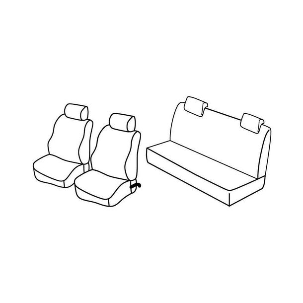Coprisedili Lampa Set Superior - Nero/Rosso - compatibili per Renault Twingo (06/07>08/14)
