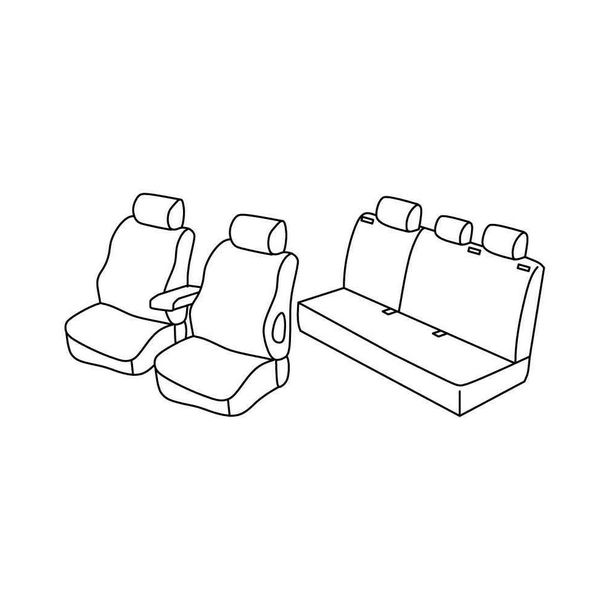 Housses de siège Lampa Set Superior - Gris/noir - compatibles pour Opel Astra H 5p (03/04>12/09)