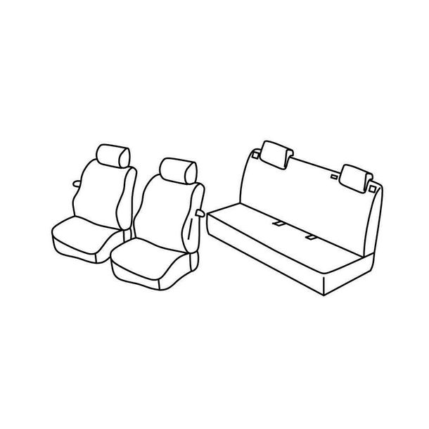 Coprisedili Lampa Set Superior - Nero/Rosso - compatibili per Fiat Grande Punto 3p (09/05>04/12) - Fiat Punto 3p (01/12>08/18) - Fiat Punto Evo 3p (10/09>04/12)