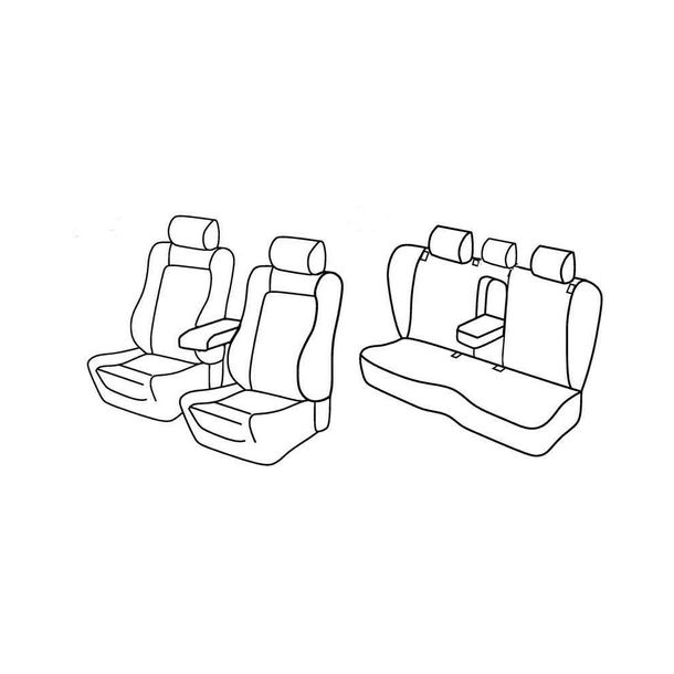 Ensemble de housses de siège Superior, noir/bleu, compatible pour Volkswagen Passat CC (03/12>11/15) - Skoda Kamiq (12/19>)