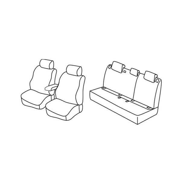 Seat Covers Lampa Set Superior - Black/Blue - compatible for Volkswagen Passat 4-door (12/14>10/20)