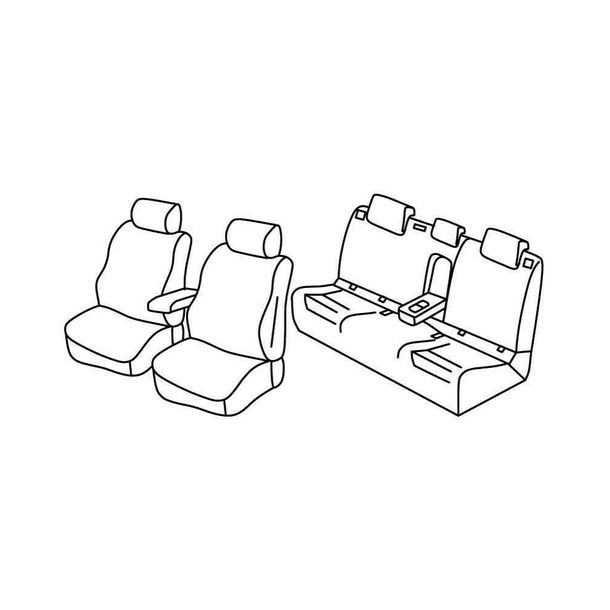 Housses de siège Lampa Set Superior - Noir/Bleu - compatibles pour Volkswagen Golf VII 5p (11/12>12/19) - Volkswagen Golf VII Variant (10/13>05/20)