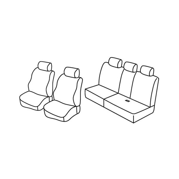 Seat Covers Lampa Set Superior - Black/Blue - compatible with Lancia Musa (09/04>12/13)