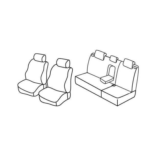 Coprisedili Lampa Set Superior - Nero/Blu - compatibili per Kia Sportage (11/04>08/10)