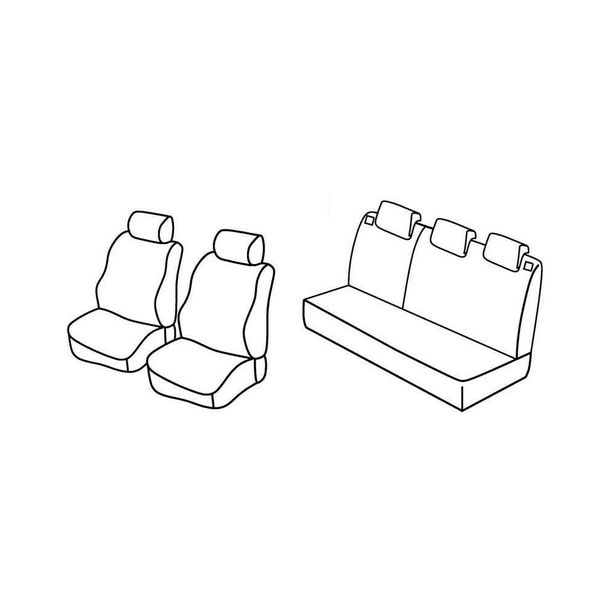Housses de siège Lampa Set Superior - Noir/Bleu - compatibles pour Dacia Logan MCV 5p (10/13>09/21)