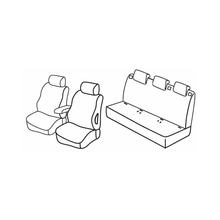 Seat Covers Lampa Set Superior - Black/Blue - compatible for Citroen Nemo 5-door (12/08>03/14) - Fiat Qubo 5-door (09/08>05/16) - Peugeot Bipper Tepee (03/09>12/17)