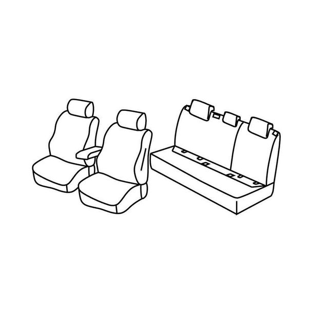 Housses de siège Lampa Set Superior - Noir/Bleu - compatibles pour Audi A3 Sportback (11/12>07/16)