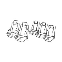 Capas de Bancos Lampa Set Superior - Preto/Azul - compatível para Volkswagen Sharan (10/10>07/20)
