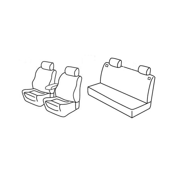 Housses de siège Lampa Set Superior - Noir/Bleu - compatibles pour Volkswagen Golf IV 5p (10/97>10/03)