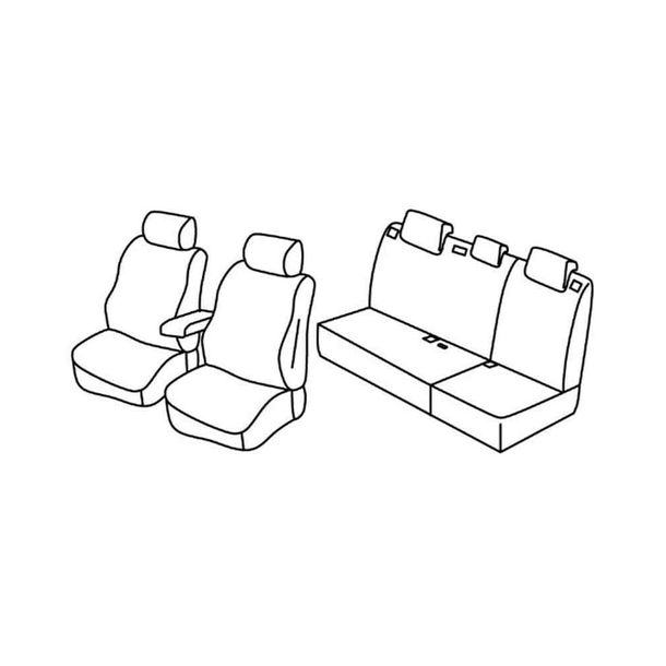 Coprisedili Lampa Set Superior - Nero/Blu - compatibile per Toyota Auris 5p (04/07>11/12)