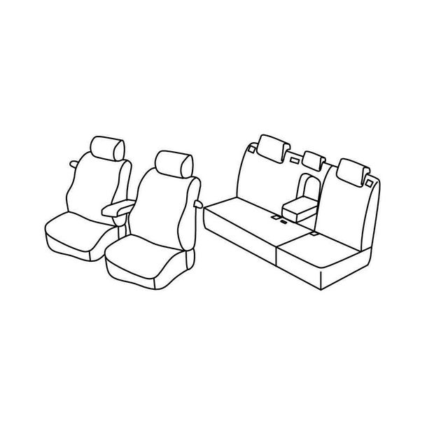 Seat Covers Lampa Set Superior - Black/Blue - compatible with Toyota Auris 3-door (04/07>11/12)