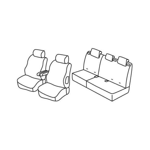 Coprisedili Lampa Set Superior - Nero/Blu - compatibile per Peugeot 307 5p (06/01>08/07)