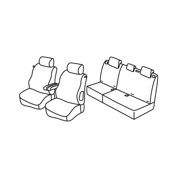 Housses de siège Lampa Set Superior - Noir/Bleu - compatibles avec Peugeot 307 3p (06/01>08/07)