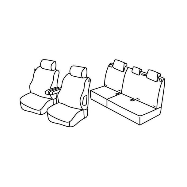 Coprisedili Lampa Set Superior - Nero/Blu - compatibili per Peugeot 307 3p (06/01>08/07)