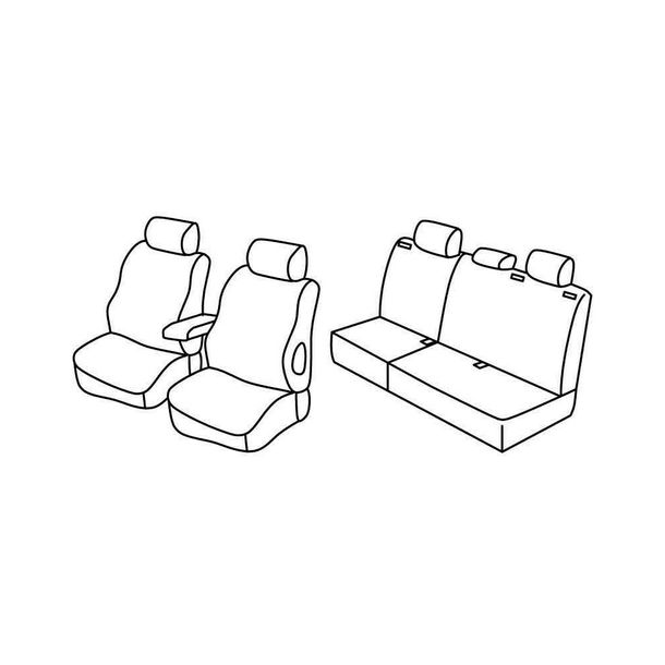 Housses de siège Lampa Set Superior - Noir/Bleu - compatibles pour Opel Astra H Sports Tourer (03/04>10/10)