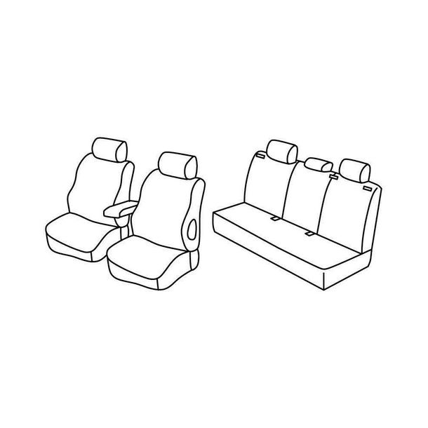 Housses de siège Lampa Set Superior - Noir/Bleu - compatibles pour Opel Astra H 5p (03/04>12/09)