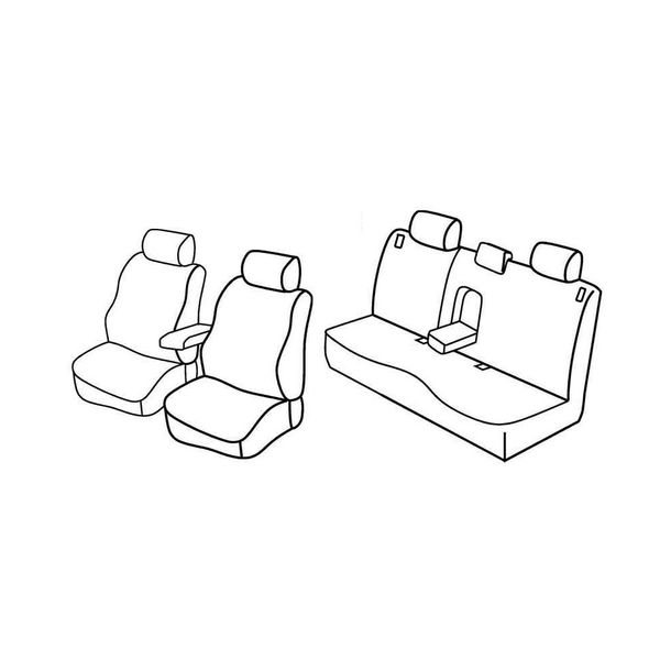 Seat Covers Lampa Set Superior - Black/Blue - compatible for Mazda 3 5-door (01/04>03/09)