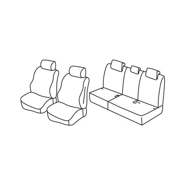 Housses de siège Lampa Set Superior - Noir/Bleu - compatibles pour Mini Countryman (R60) (09/10>01/17)