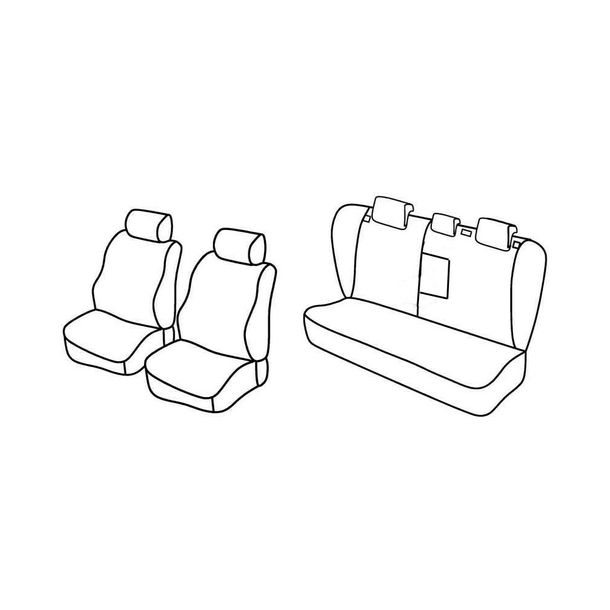 Coprisedili Lampa Set Superior - Nero/Blu - compatibili per Fiat Croma (05/05>04/11)
