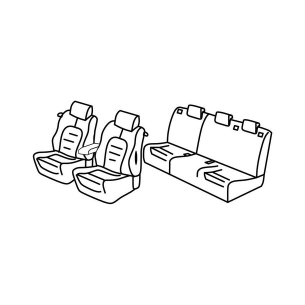 Seat Covers Lampa Set Superior - Black/Blue - compatible with Alfa Romeo Mito (09/08>04/19)