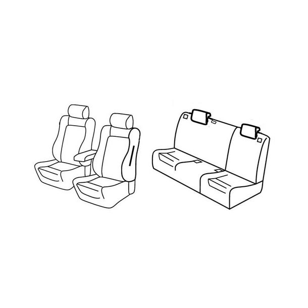 Coprisedili Lampa Set Superior - Nero/Blu - compatibili per Alfa Romeo 147 5p (11/04>08/08)