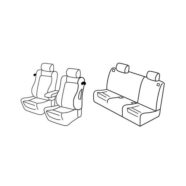 Sitzbezüge Lampa Set Superior - Schwarz/Blau - kompatibel für Alfa Romeo 147 3p (10/00>10/04)