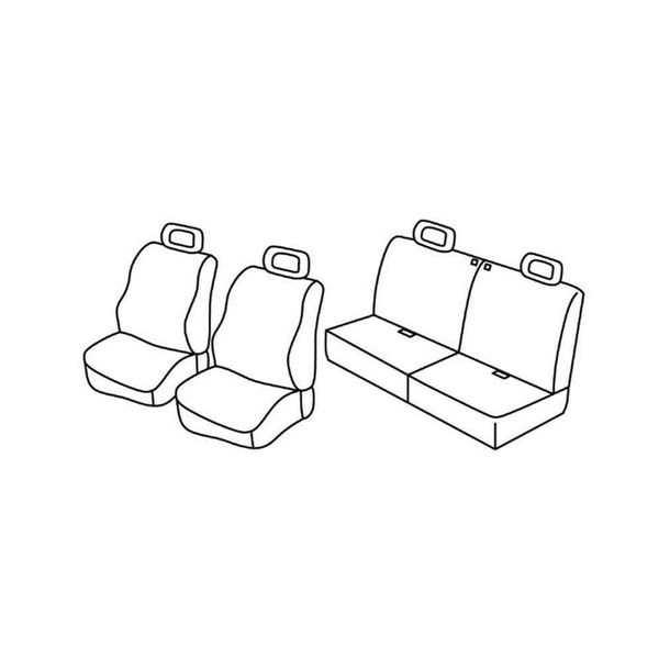 Housses de siège Lampa Set Superior - Noir/Bleu - compatible pour Suzuki Jimny 3p (01/98>05/12)