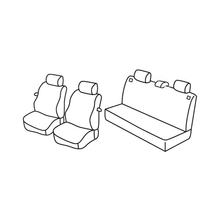 Sitzbezüge Lampa Set Superior - Schwarz/Blau - kompatibel für Seat Ibiza 3p (01/02>08/09)