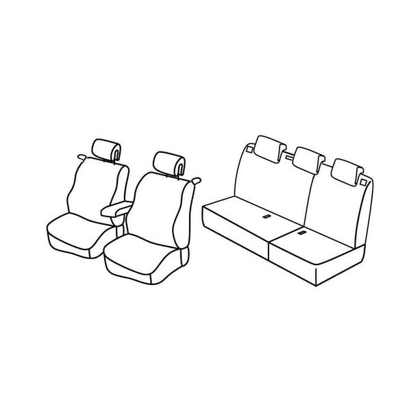 Coprisedili Lampa Set Superior - Nero/Blu - compatibile per Renault Megane II 3p (10/02>10/08)