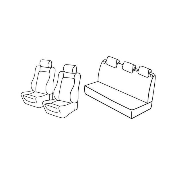 Coprisedili Lampa Set Superior - Nero/Blu - compatibili per Peugeot 206 3p (09/98>02/09) - Peugeot 206 5p (09/98>02/09)