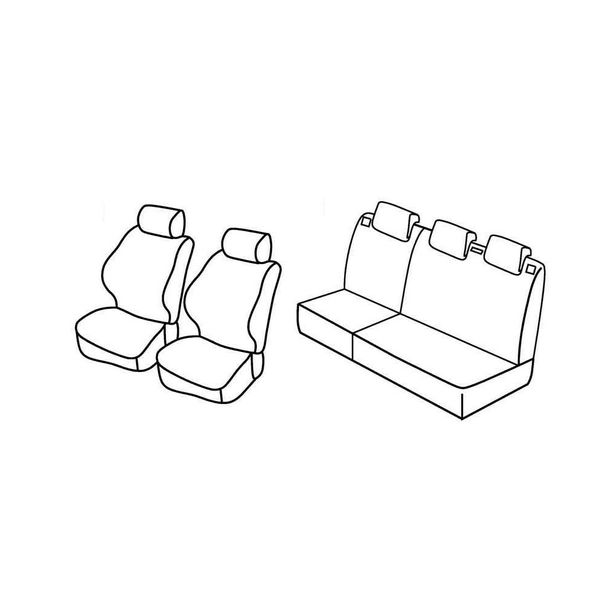 Seat Covers Lampa Set Superior - Black/Blue - compatible for Peugeot 206 3-door (09/98>02/09) - Peugeot 206 5-door (09/98>02/09)