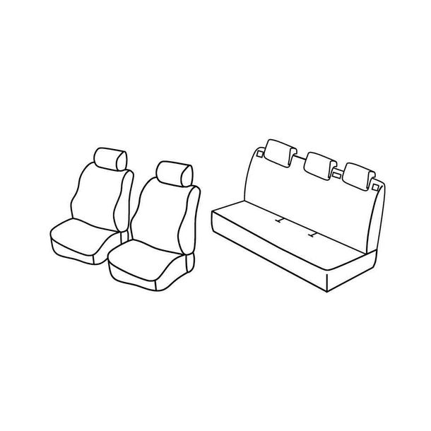 Seat Covers Lampa Set Superior - Black/Blue - compatible with Nissan Micra 5-door (10/07>10/10)