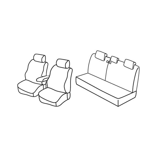Coprisedili Lampa Set Superior - Nero/Blu - compatibile per Kia Rio 5p (10/05>08/11)