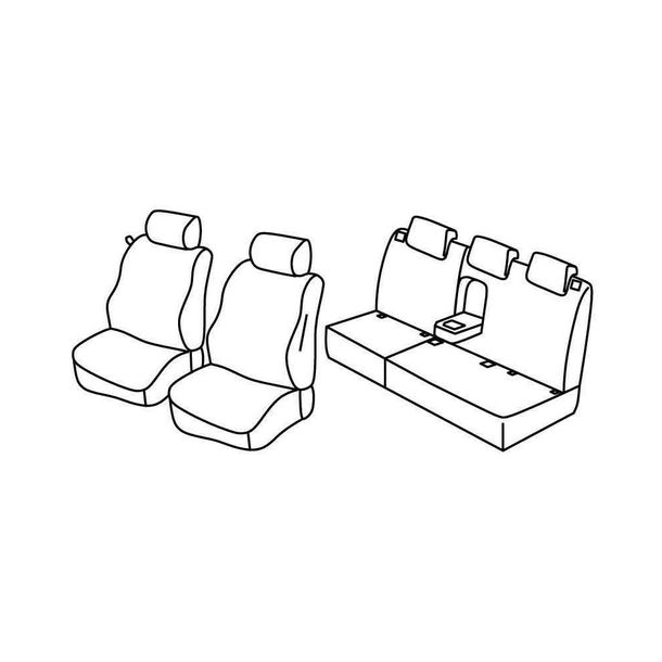 Coprisedili Lampa Set Superior - Nero/Blu - compatibili per Citroen C3 Picasso (01/09>10/12)