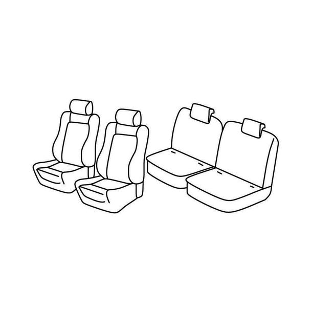 Coprisedili Lampa Set Superior - Nero/Blu - compatibile per Citroen C2 (10/03>03/10)