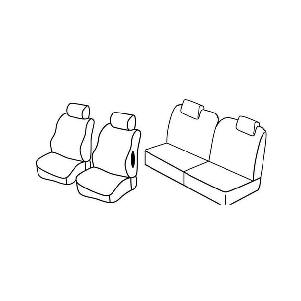 Coprisedili Lampa Set Superior - Nero/Blu - compatibili per Citroen C2 (10/03>03/10)