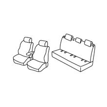 Sitzbezüge Lampa Set Superior - Schwarz/Blau - kompatibel für Skoda Fabia 5p (02/15>08/21)