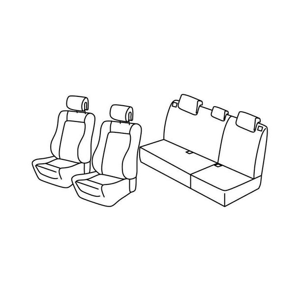 Coprisedili Lampa Set Superior - Nero/Blu - compatibili per Renault Clio II 5p (03/98>09/05)