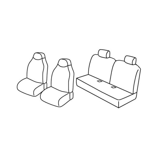 Housses de siège Lampa Set Superior - Noir/Bleu - compatibles pour Citroen C1 3p (05/05>02/12) - Citroen C1 5p (05/05>02/12) - Peugeot 107 3p (07/05>02/12) - Peugeot 107 5p (07/05>02/12) - Toyota Aygo 3p (09/05>02/12) - Toyota Aygo 5p (09/0