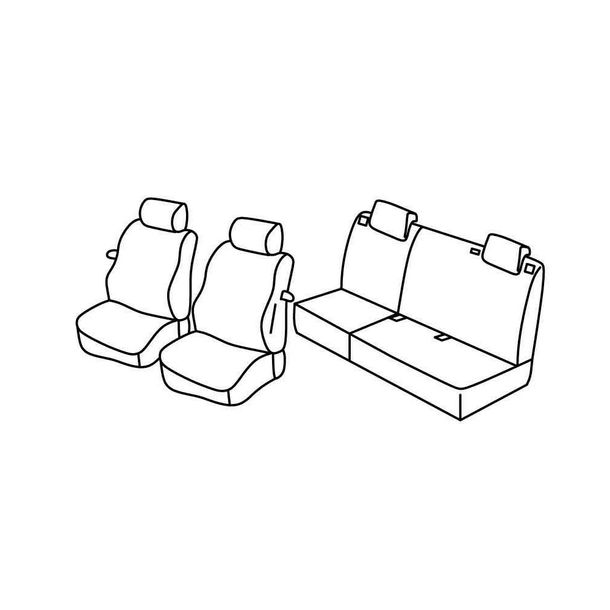 Coprisedili Lampa Set Superior - Nero/Blu - compatibili per Fiat Grande Punto 3p (09/05>04/12) - Fiat Punto 3p (01/12>08/18) - Fiat Punto Evo 3p (10/09>04/12)