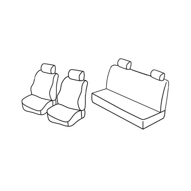 Coprisedili Lampa Set Superior - Nero/Blu - compatibile per Fiat Punto 5p (09/99>08/09)