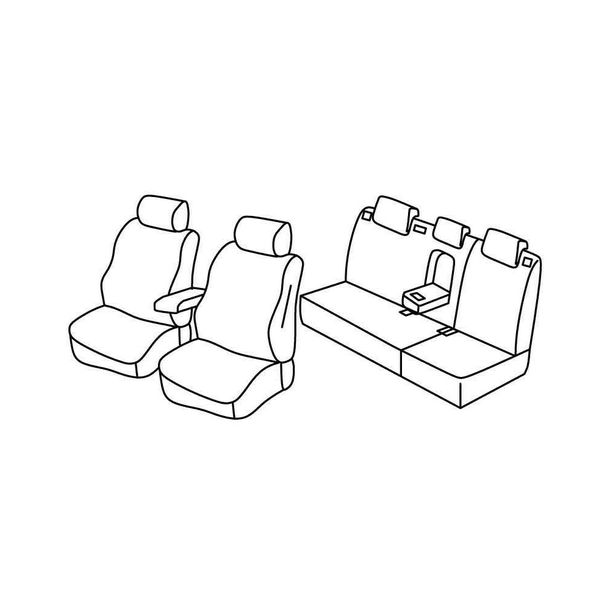 Ensemble de housses de siège Superior - Nocciola - compatible pour Hyundai i30 5p (03/12>12/16)